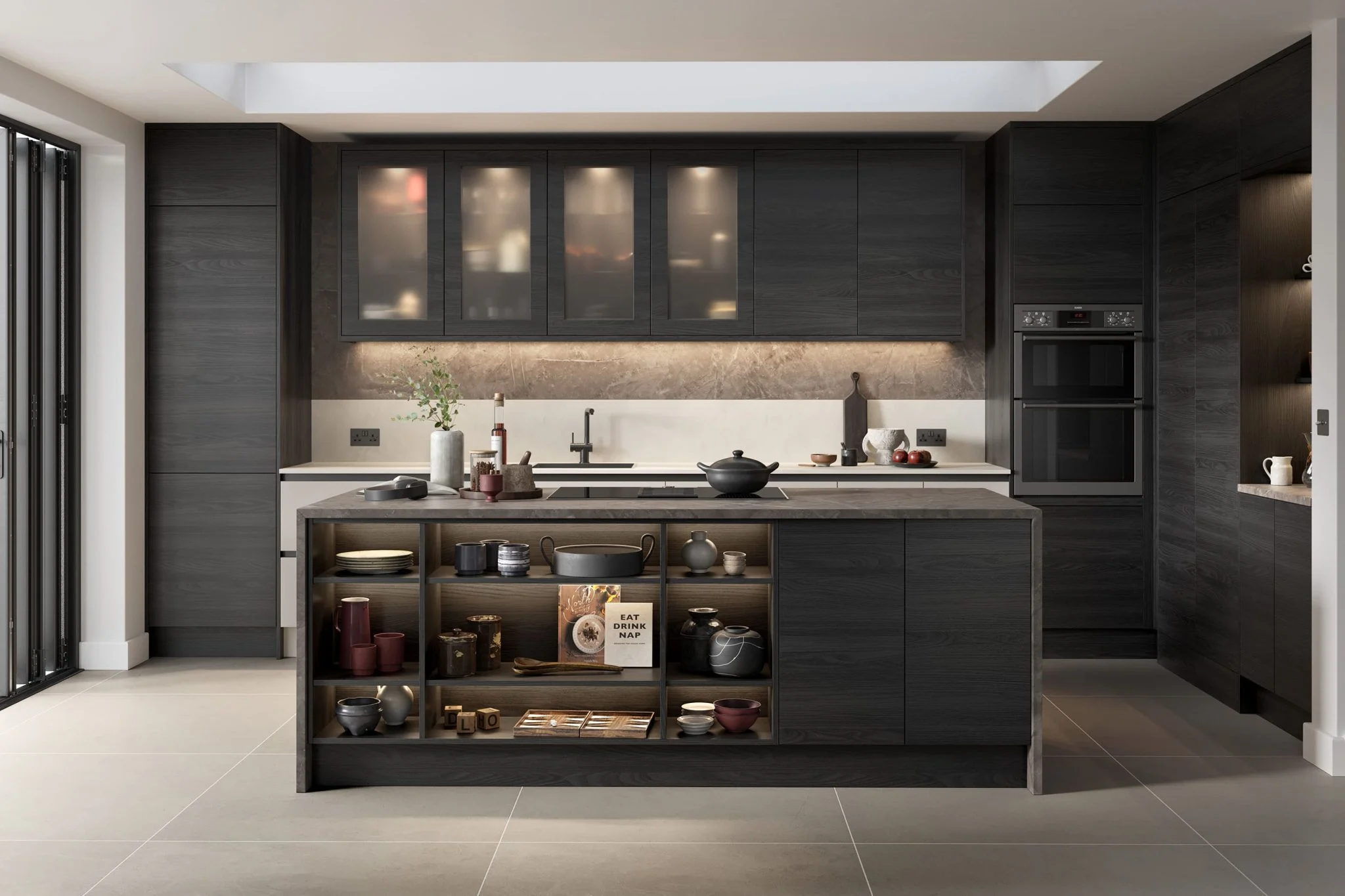 Tavola Hacienda Black and Zola Matte Light Grey modern kitchen